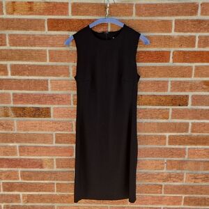Theory Black Sleeveless Midi Sheath Dress
